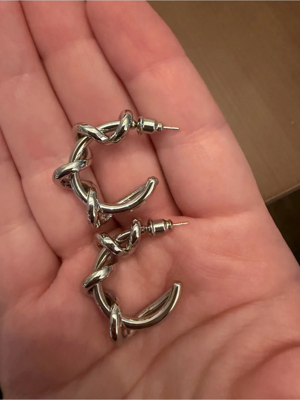 Silver Twist Hoop Earrings - Elegant Women’s Jewelry